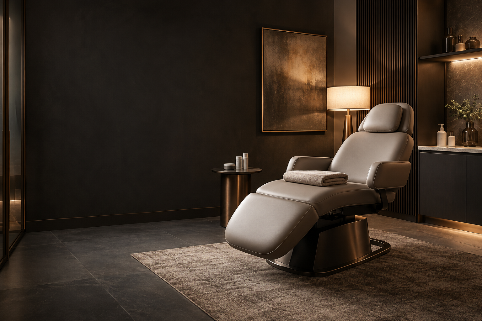 A carefully prepared medical aesthetics treatment setting
